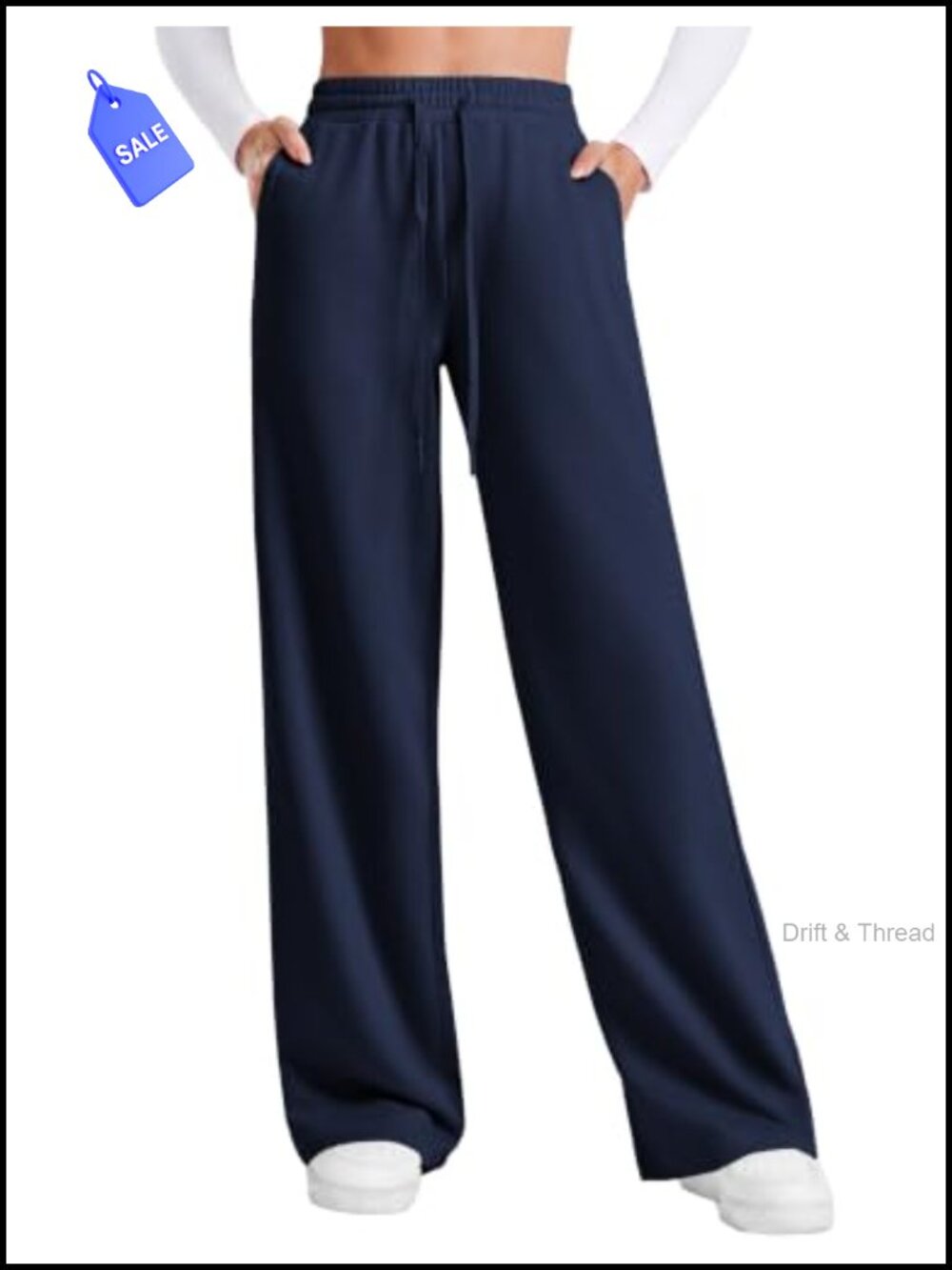 Women's High Waisted Wide Leg Sweatpants, Cotton Blend